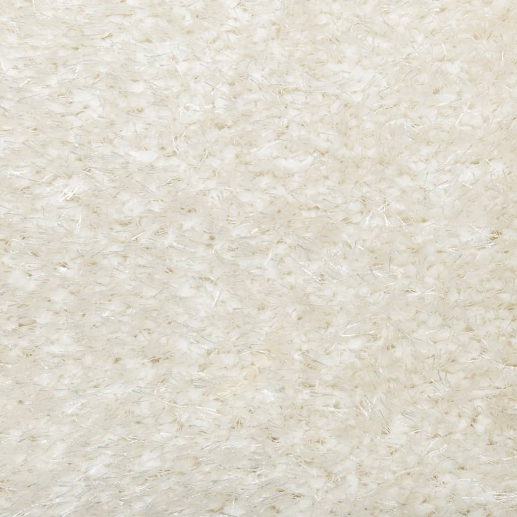 vidaXL Teppich ISTAN Hochflor Glänzend Creme Ø 100 cm