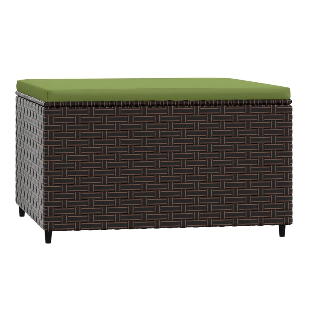 vidaXL Gartenhocker mit Kissen Braun Poly Rattan