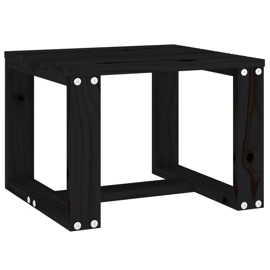 vidaXL Garten-Beistelltisch Schwarz 40x38x28,5 cm Massivholz Kiefer