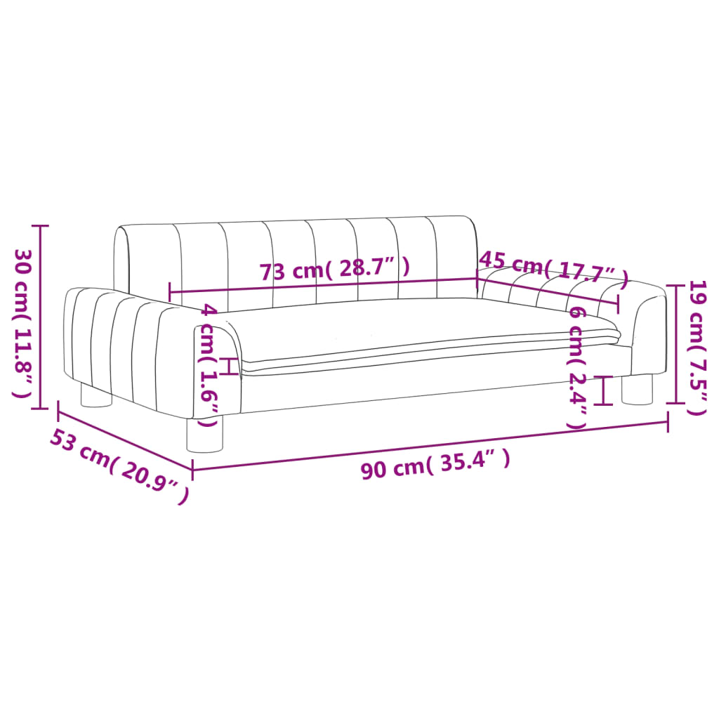 vidaXL Kindersofa Schwarz 90x53x30 cm Stoff