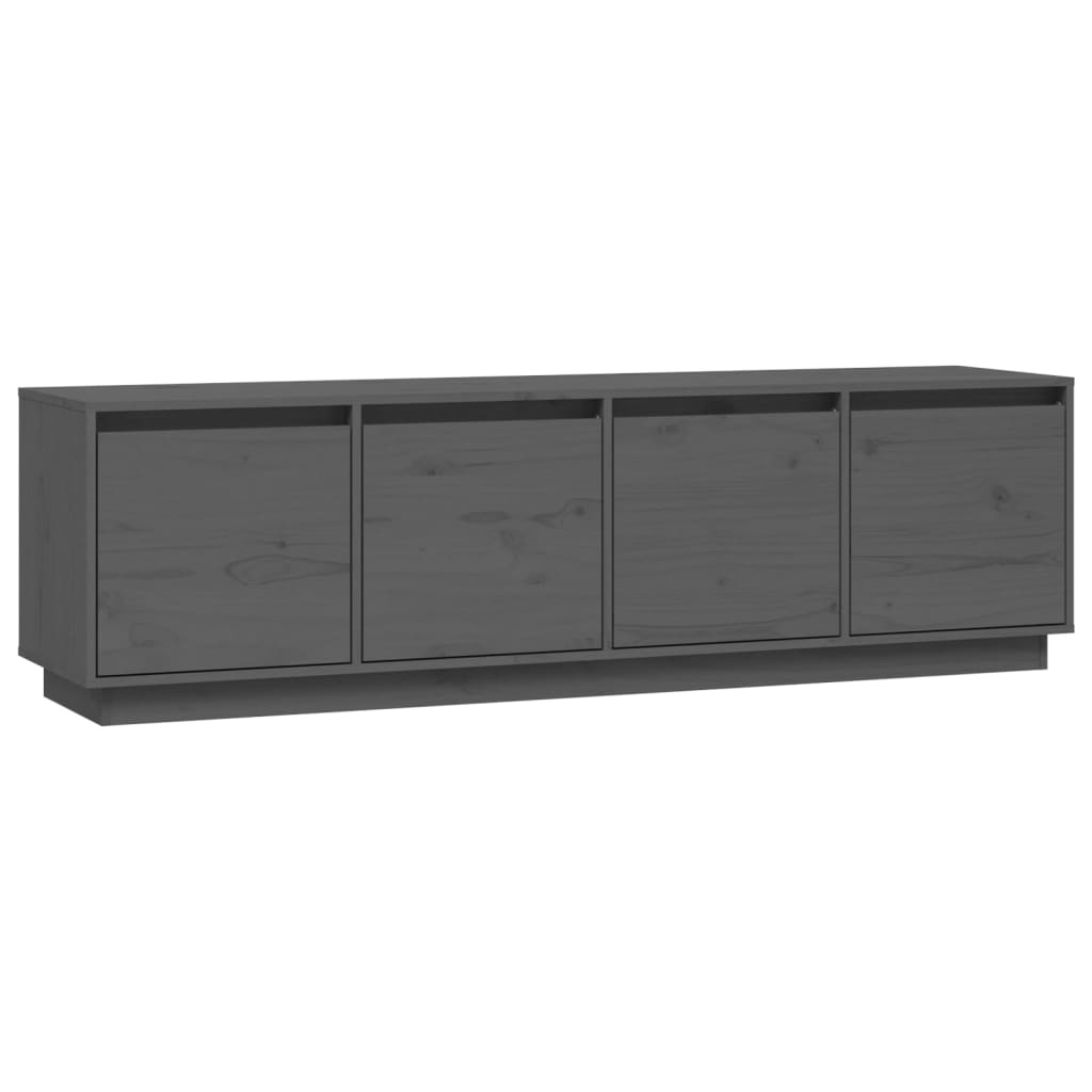 vidaXL TV-Schrank Grau 156x37x45 cm Massivholz Kiefer