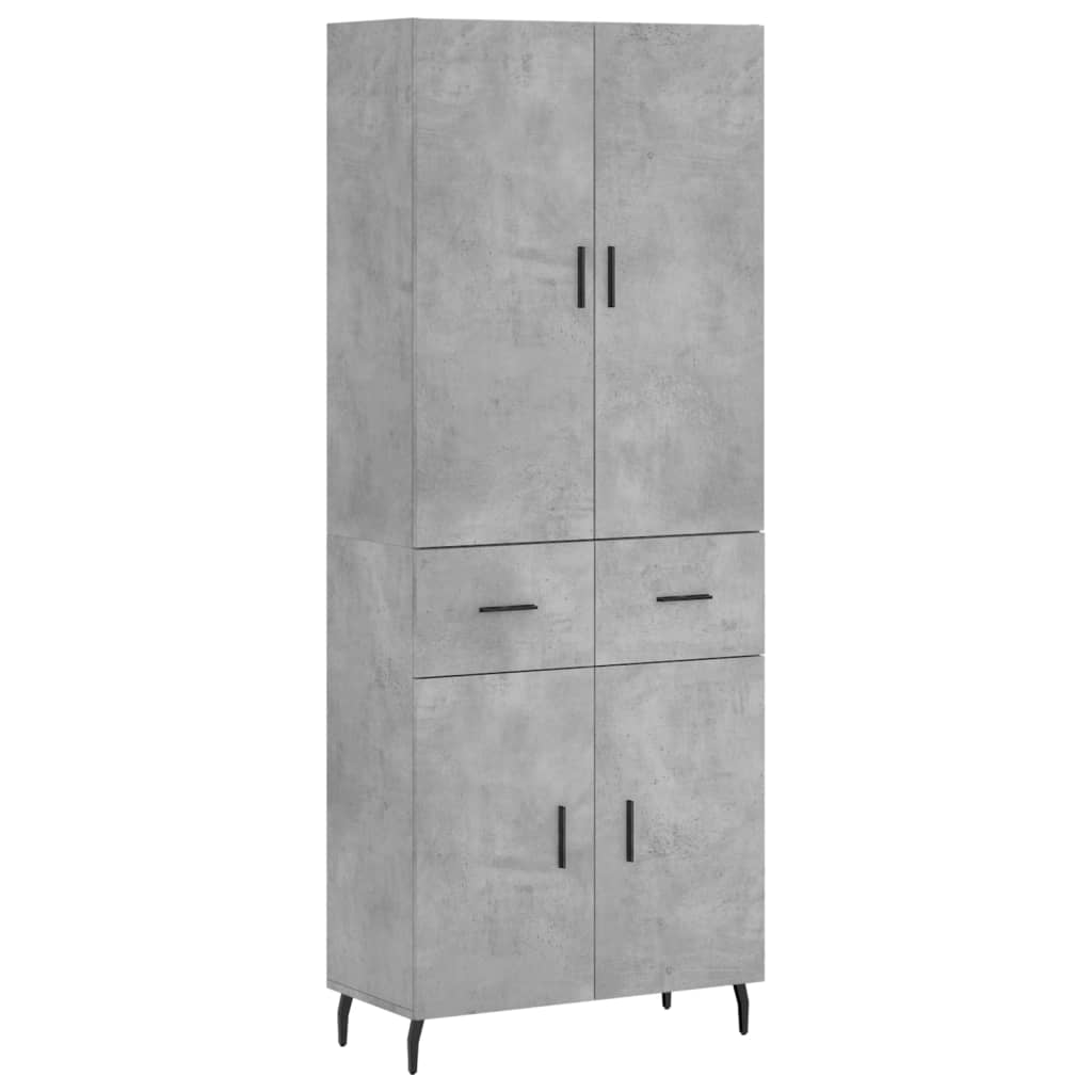 vidaXL Highboard Betongrau 69,5x34x180 cm Holzwerkstoff