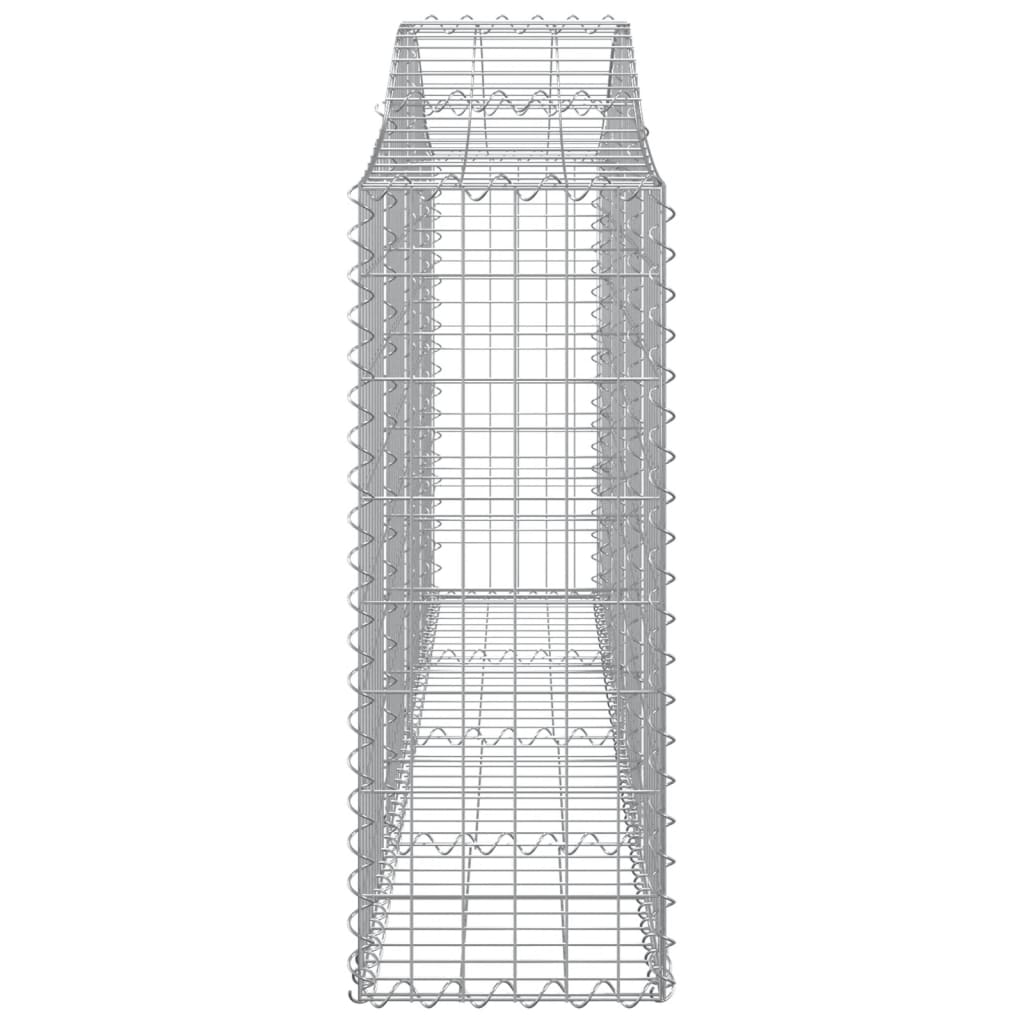 vidaXL Gabionen mit Hochbogen 3 Stk. 200x30x80/100 cm Verzinktes Eisen