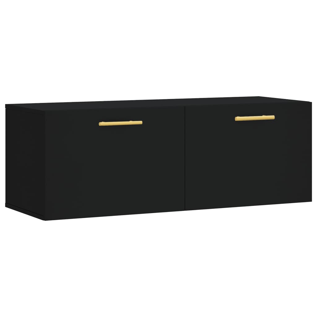 vidaXL Wandschrank Schwarz 100x36,5x35 cm Holzwerkstoff