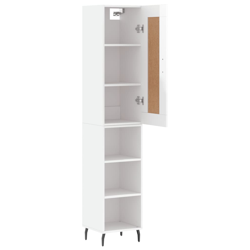 vidaXL Highboard Hochglanz-Weiß 34,5x34x180 cm Holzwerkstoff