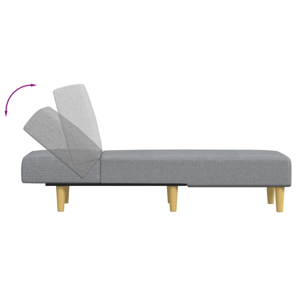 vidaXL Chaiselongue Hellgrau Stoff