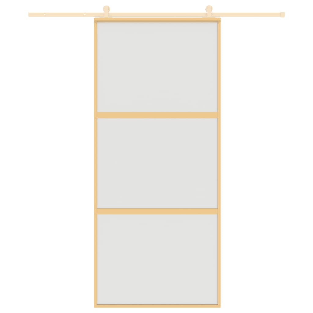 vidaXL Schiebetür Golden 90x205 cm Matt ESG-Glas und Aluminium