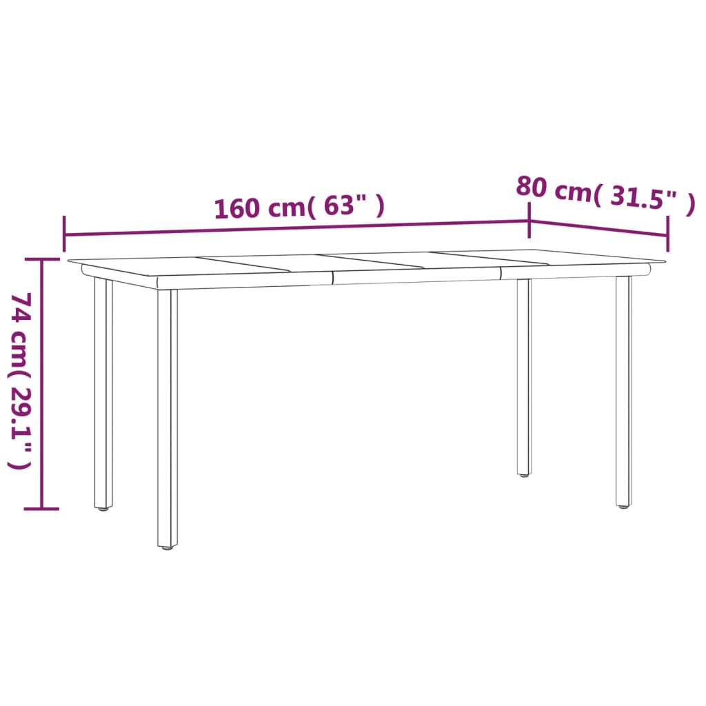 vidaXL 5-tlg. Garten-Essgruppe Poly Rattan