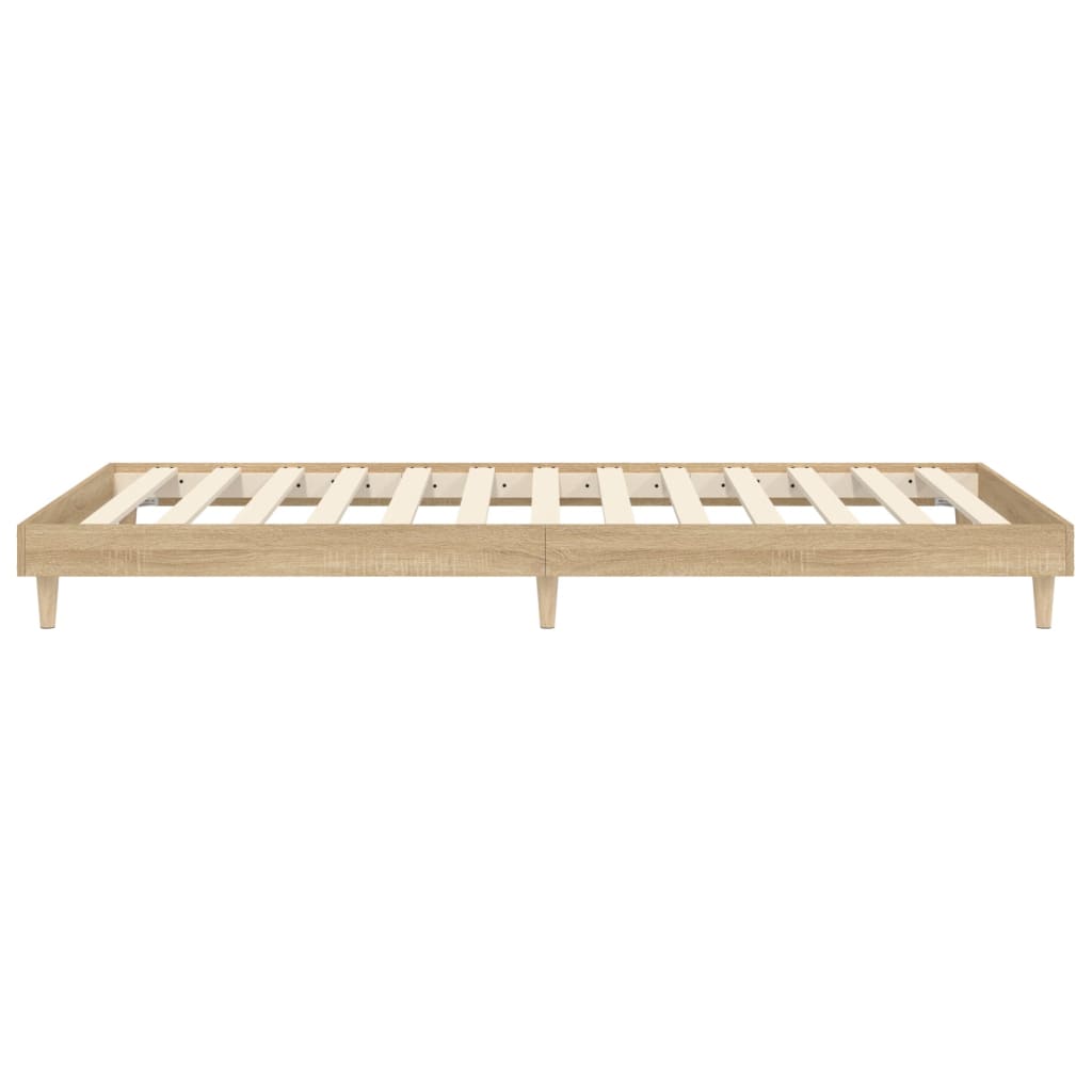 vidaXL Bettgestell ohne Matratze Sonoma-Eiche 75x190 cm Holzwerkstoff