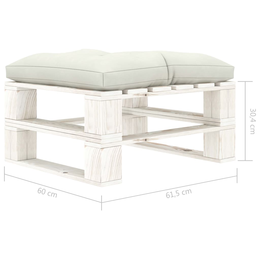 vidaXL 7-tlg. Paletten-Lounge-Set mit Kissen in Beige Holz