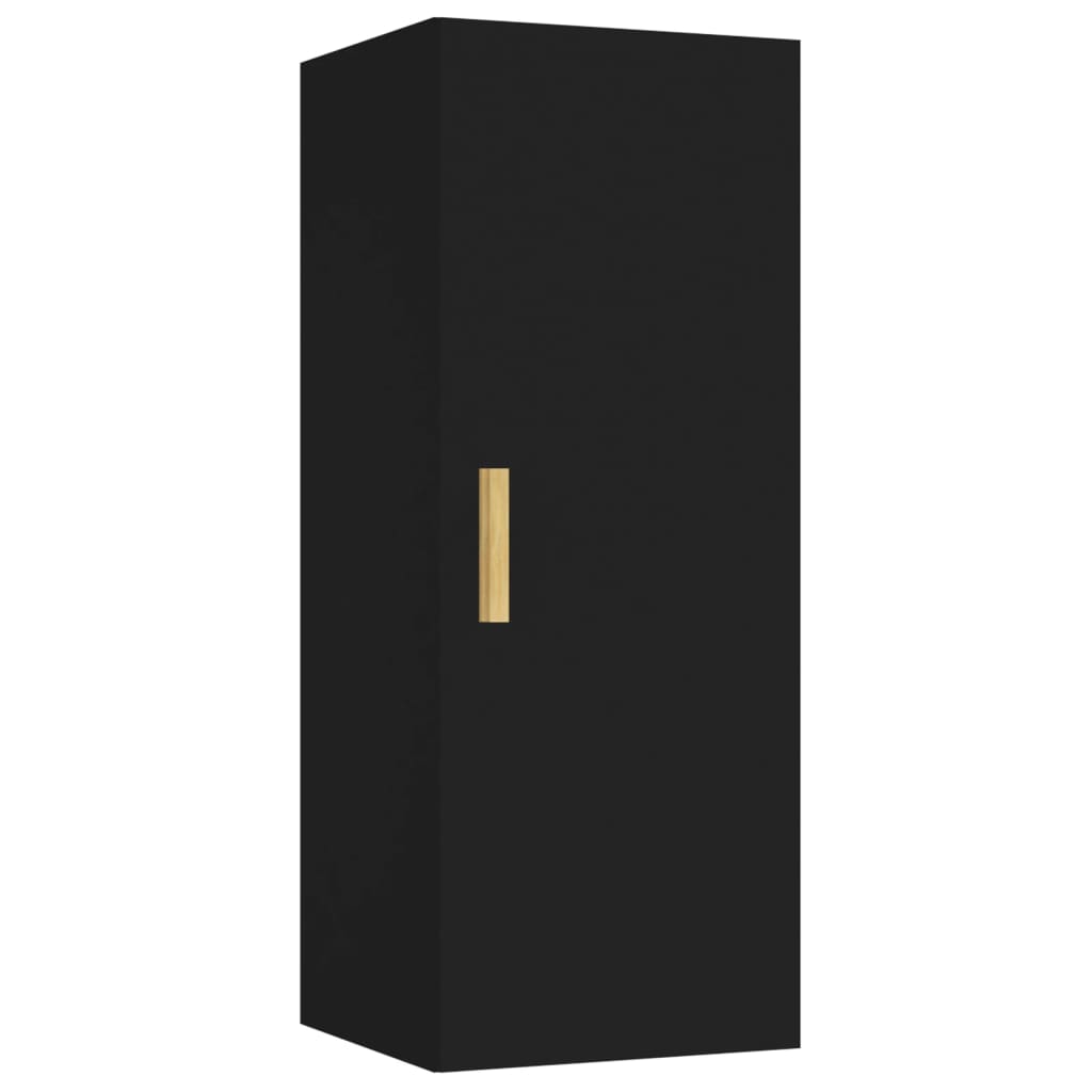 vidaXL Wandschrank Schwarz 34,5x34x90 cm Holzwerkstoff