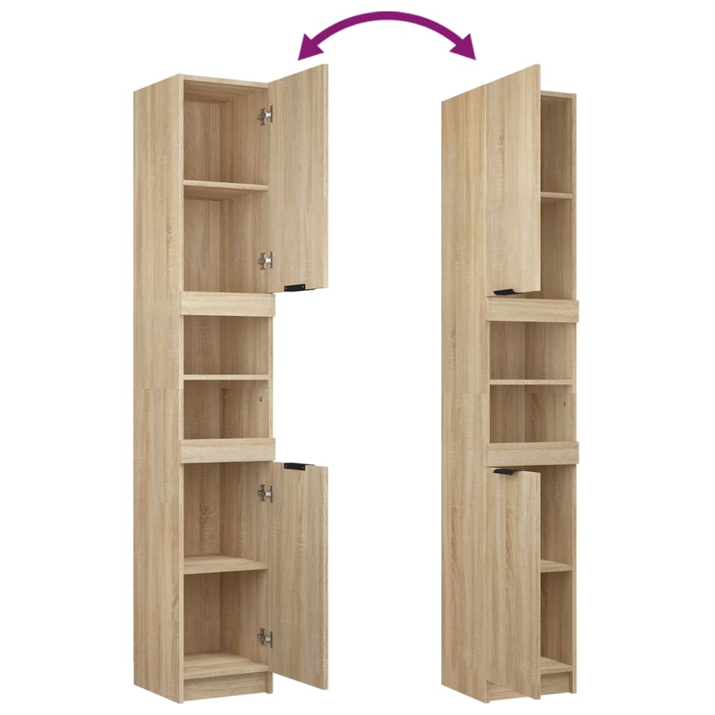 vidaXL Badschrank Sonoma-Eiche 32x34x188,5 cm Holzwerkstoff