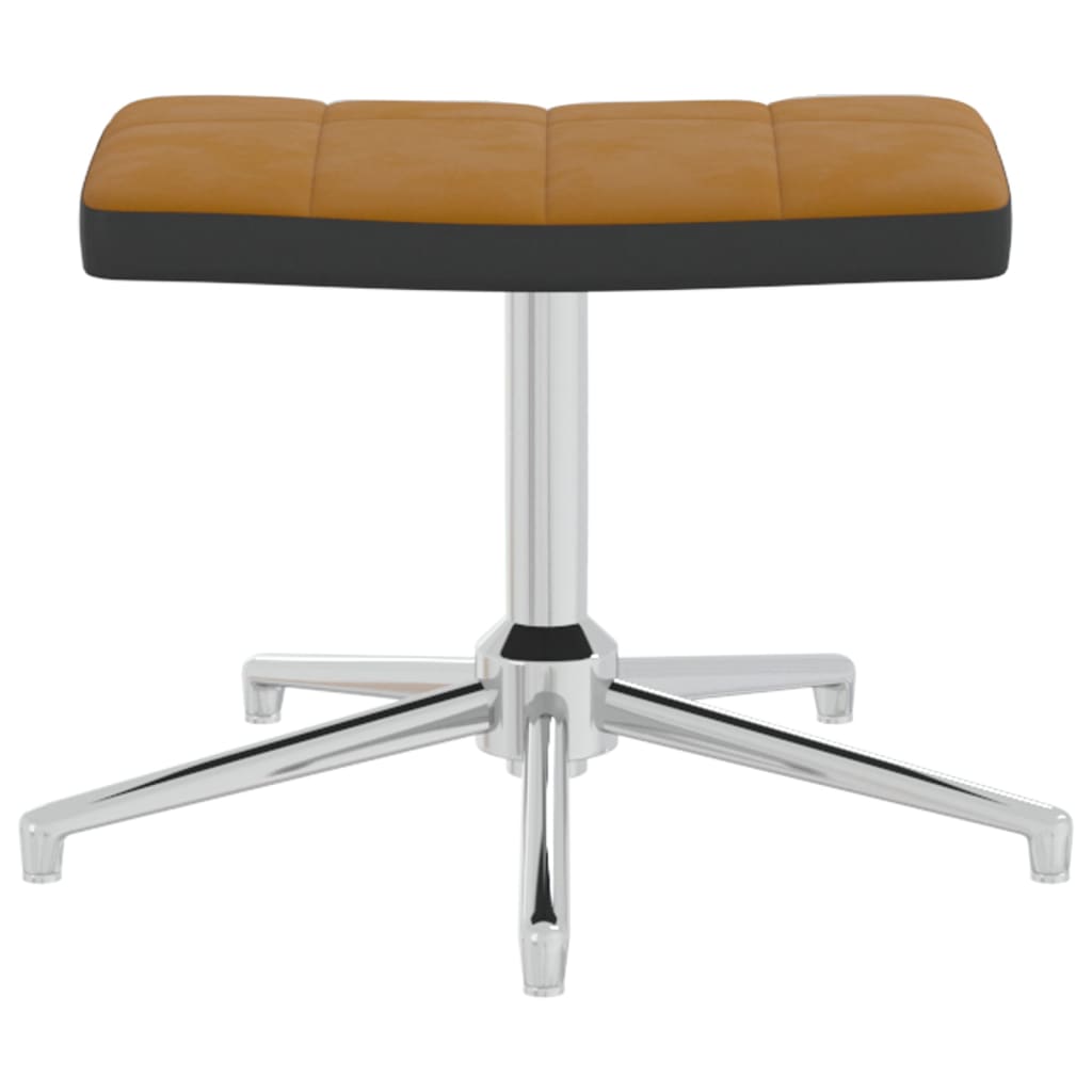 vidaXL Relaxsessel mit Hocker Braun Samt und PVC