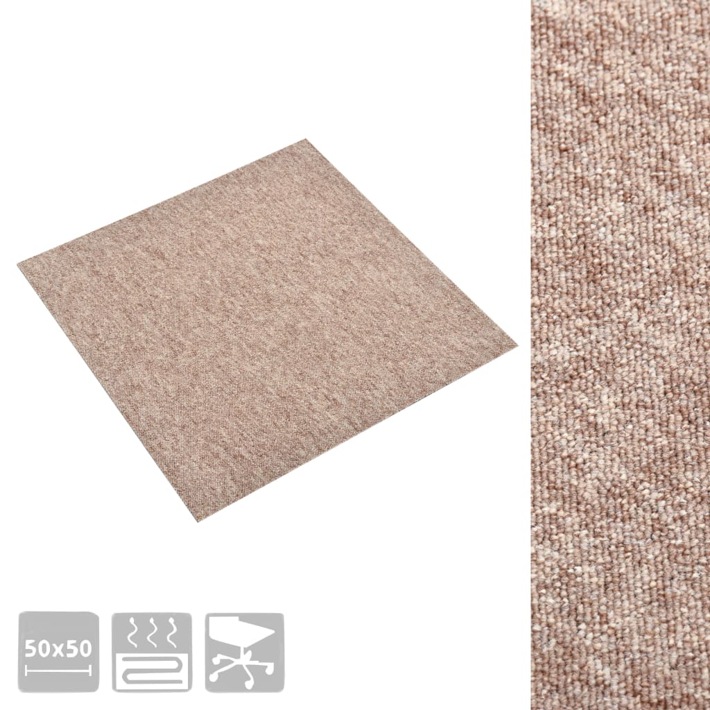 vidaXL Teppichfliesen 20 Stk. 5 m² 50x50 cm Beige