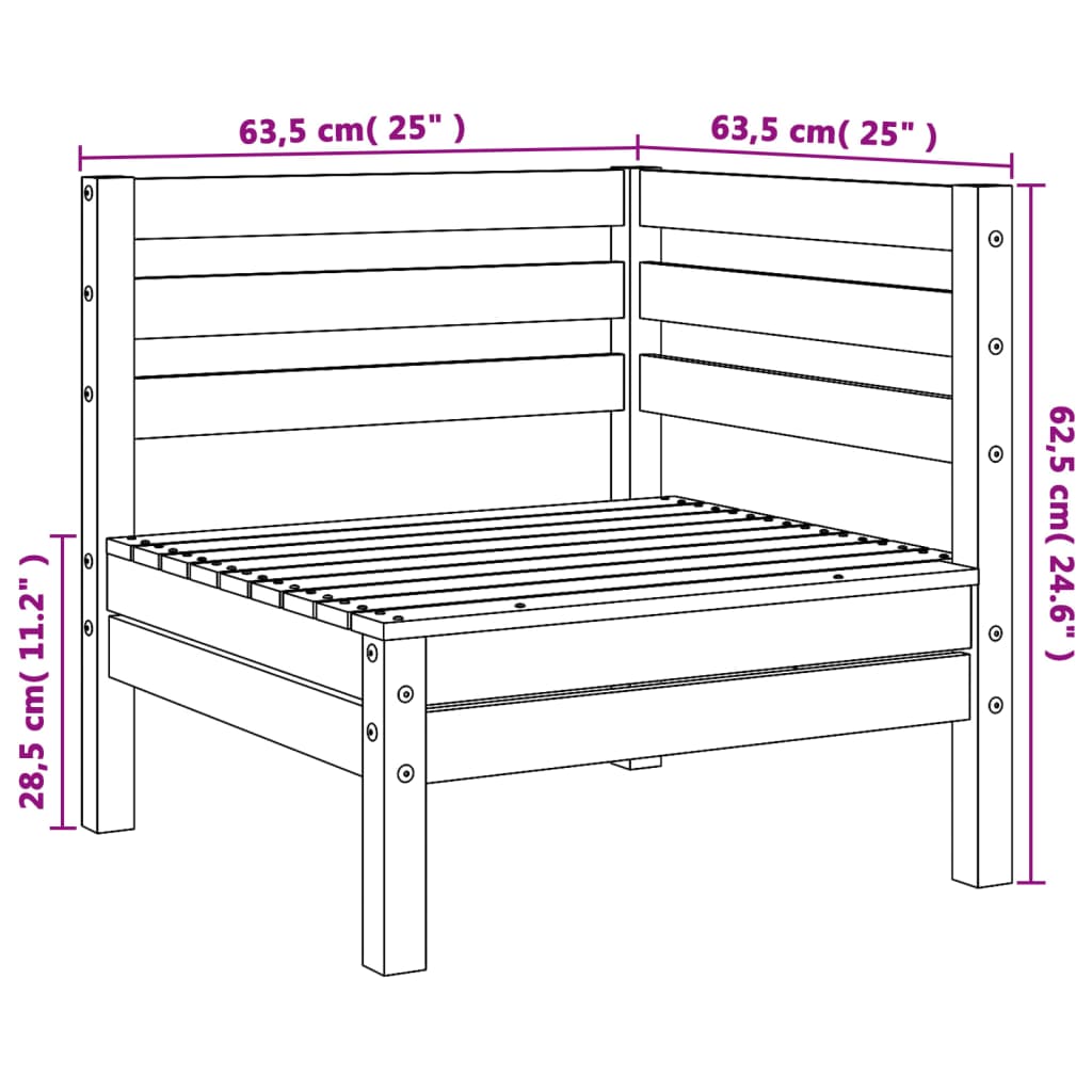 vidaXL Garten-Ecksofa Massivholz Douglasie