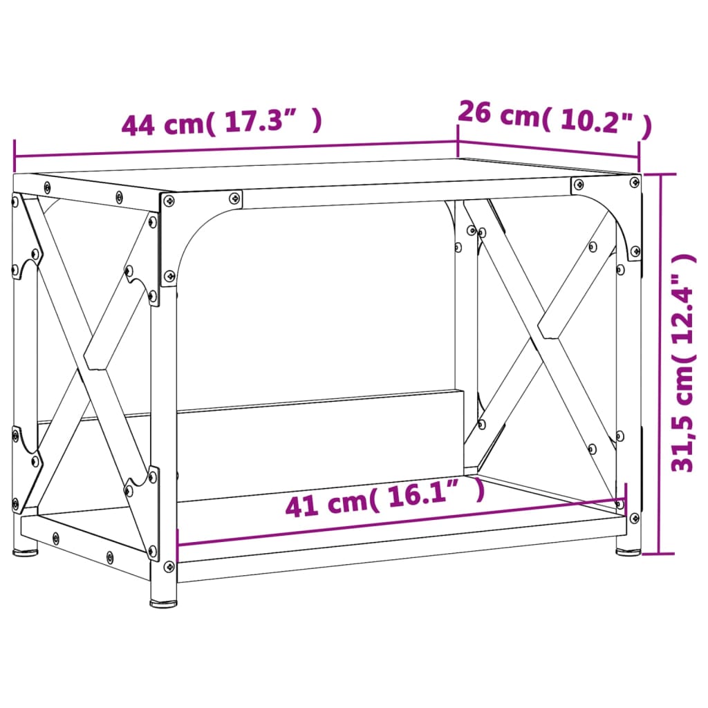 vidaXL Druckerständer 2 Ablagen Räuchereiche 44x26x31,5 cm