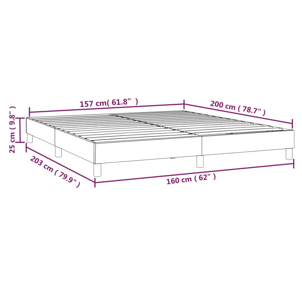 vidaXL Bettgestell Taupe 160x200 cm Stoff