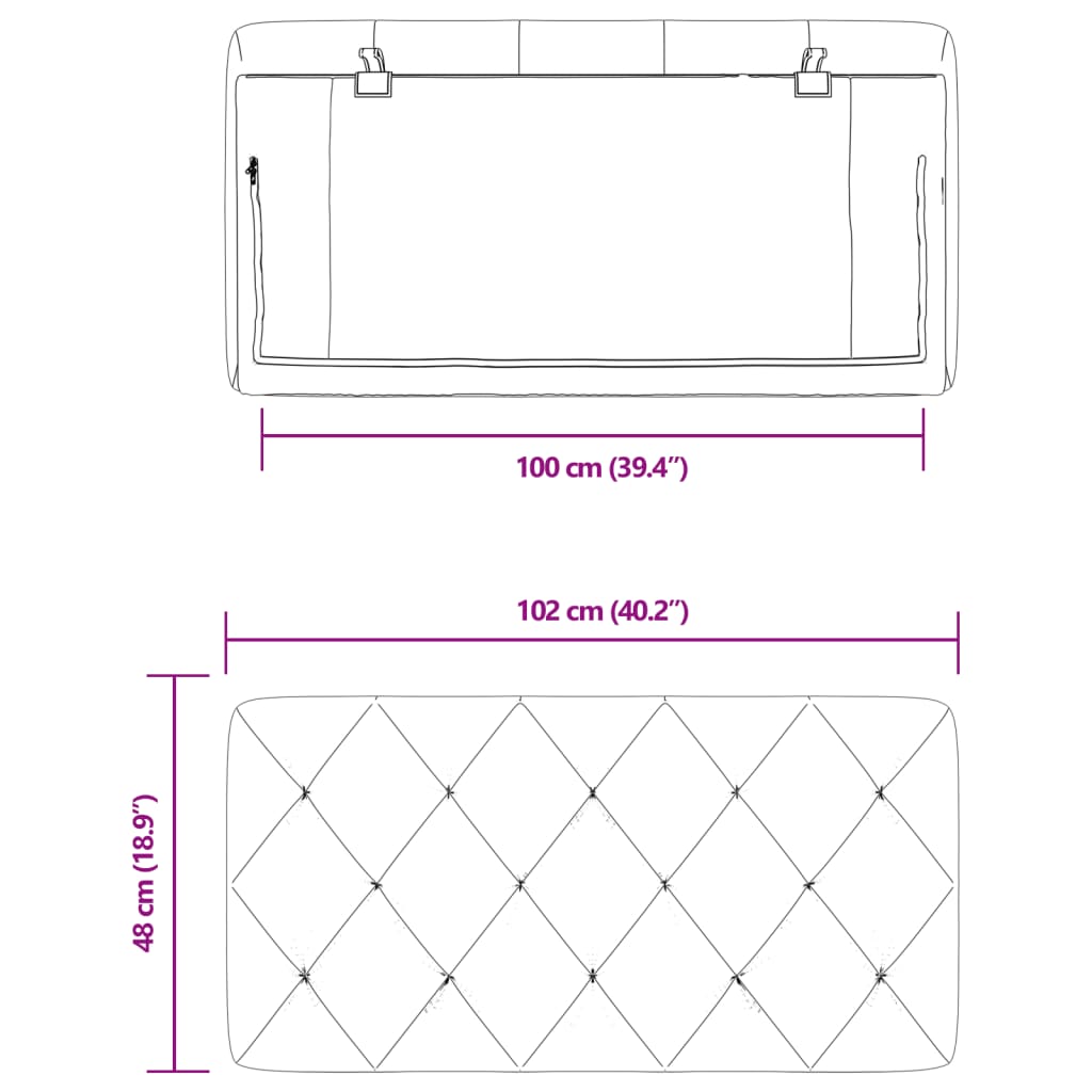 vidaXL Kopfteil-Kissen Dunkelgrau 100 cm Samt