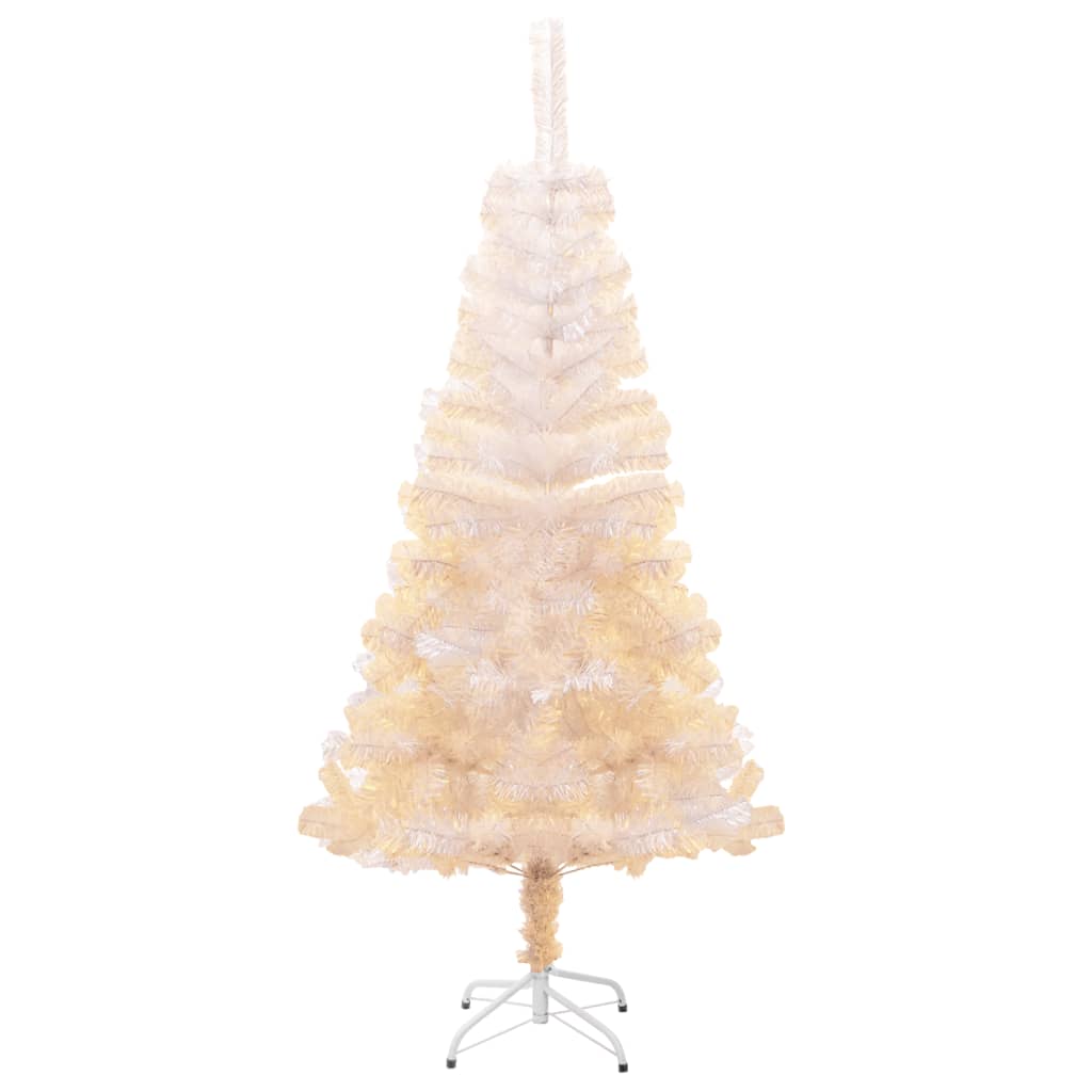 vidaXL Künstlicher Weihnachtsbaum Schillernde Spitzen Weiß 120 cm PVC