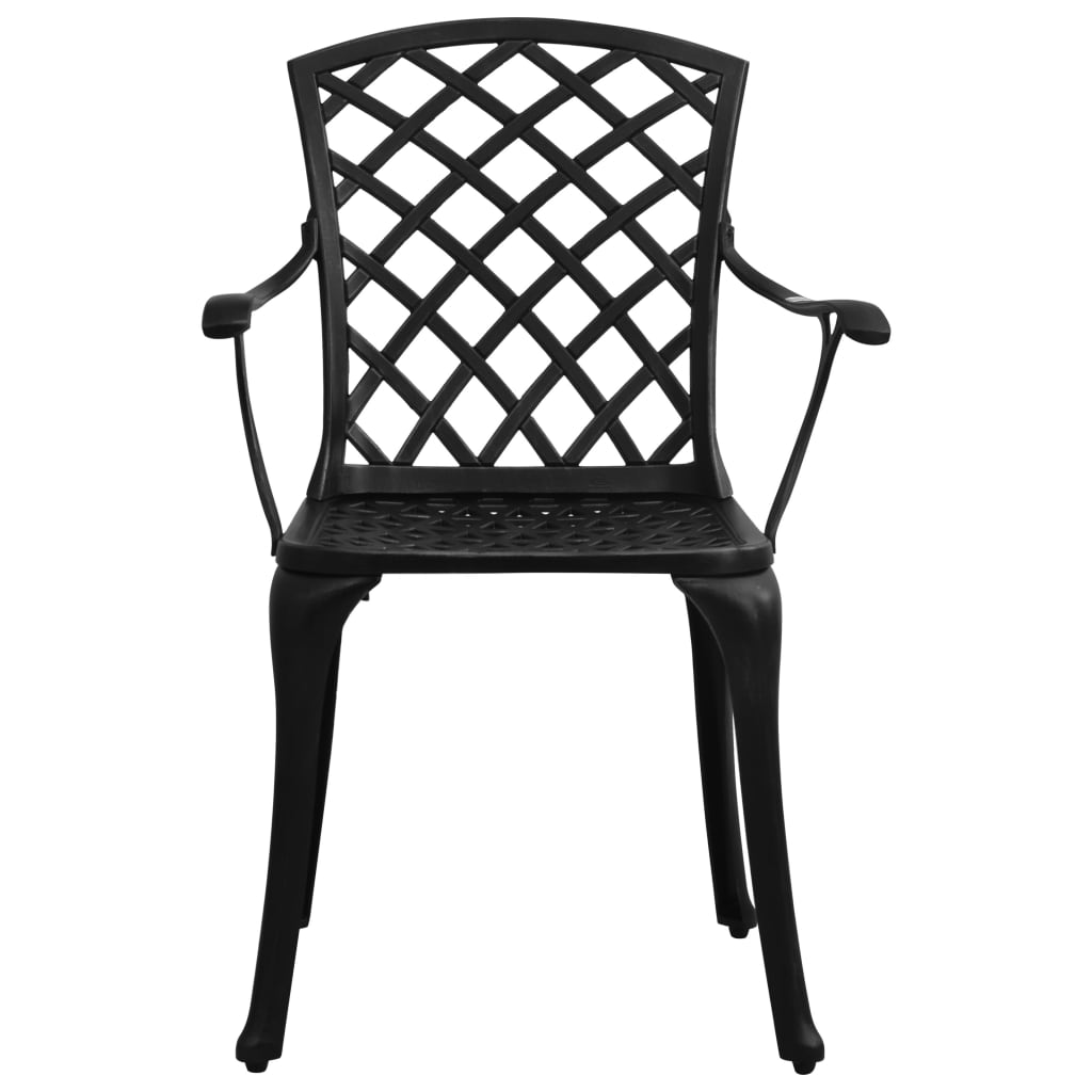 vidaXL 5-tlg. Bistro-Set Aluminiumguss Schwarz