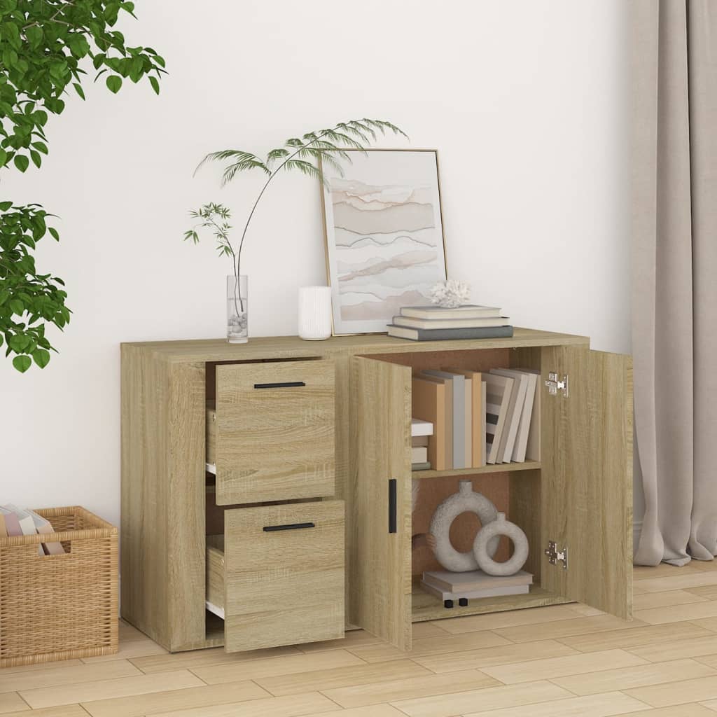 vidaXL Sideboard Sonoma-Eiche 100x33x59,5 cm Holzwerkstoff