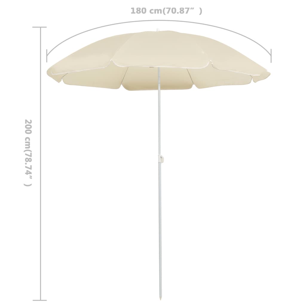 vidaXL Sonnenschirm mit Stahlmast Sandfarben 180 cm