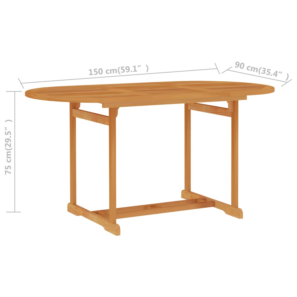 vidaXL 5-tlg. Garten-Essgruppe Massivholz Teak