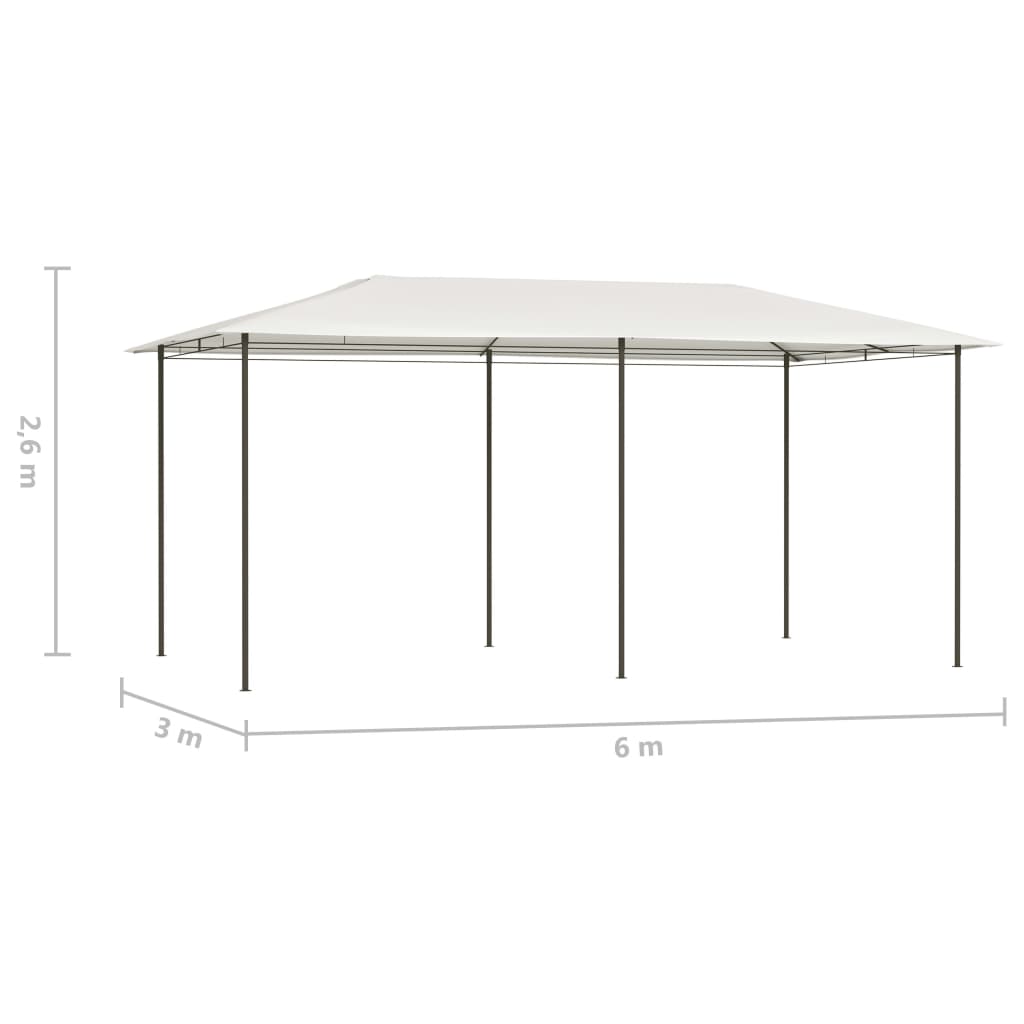 vidaXL Pavillon 2,98x5,3x2,59 m Creme 160 g/m²