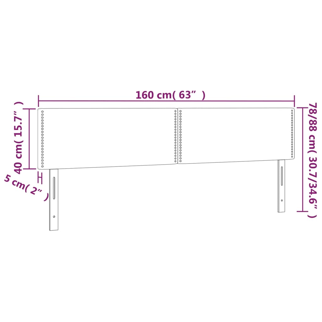 vidaXL Kopfteile 2 Stk. Hellgrau 80x5x78/88 cm Stoff