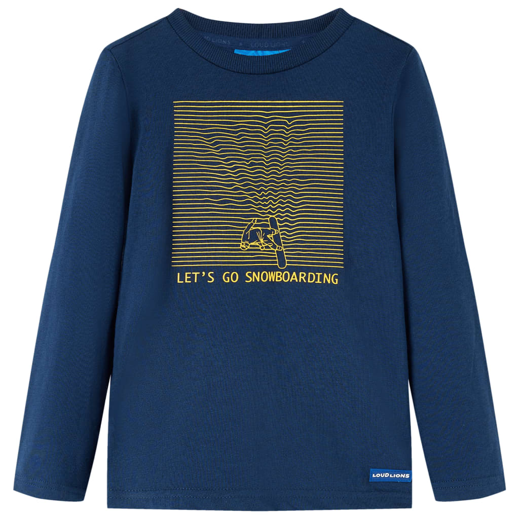 Kinder-Langarmshirt Marineblau 104