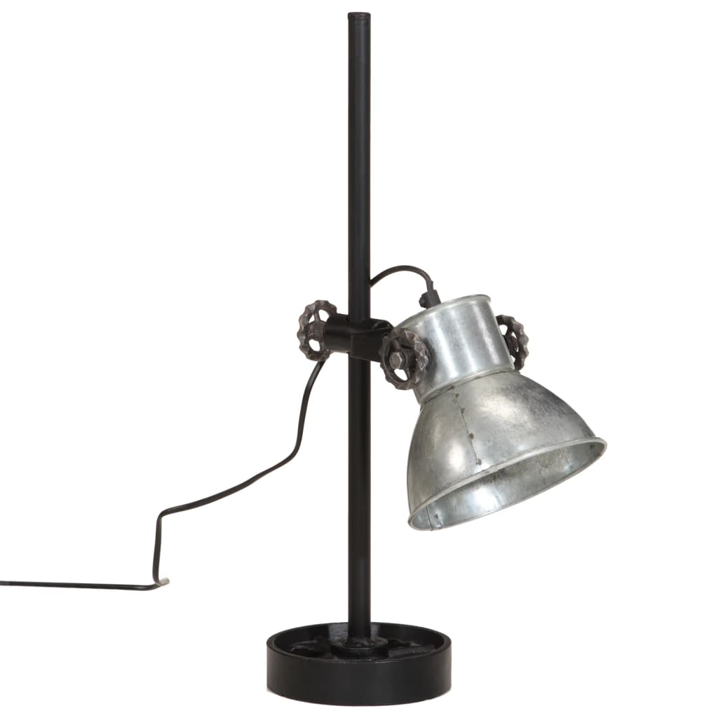 vidaXL Schreibtischlampe 25 W Vintage-Silber 15x15x55 cm E27