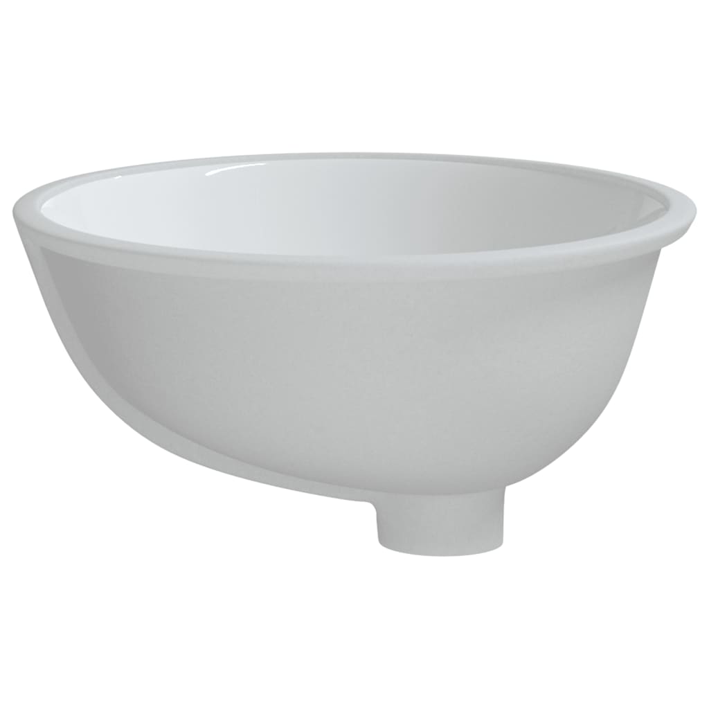 vidaXL Waschbecken Weiß 43x35x19 cm Oval Keramik