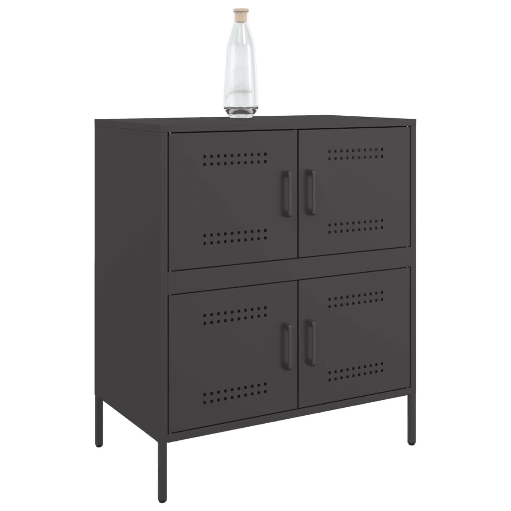 vidaXL Sideboard Schwarz 68x39x79 cm Stahl