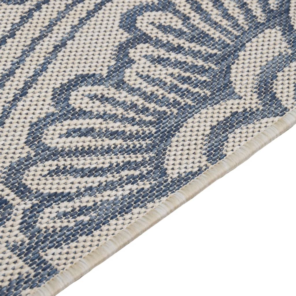 vidaXL Outdoor-Teppich Flachgewebe 200x280 cm Blaues Muster