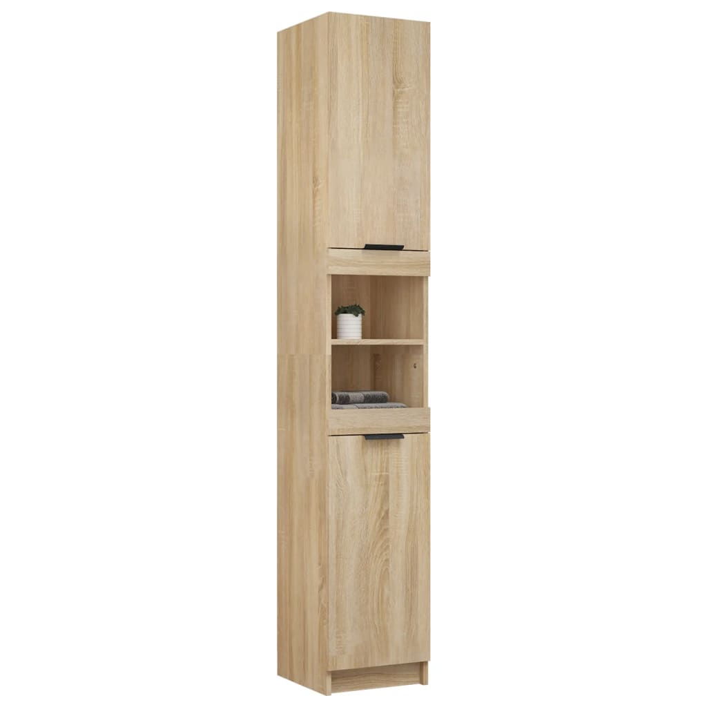 vidaXL Badschrank Sonoma-Eiche 32x34x188,5 cm Holzwerkstoff