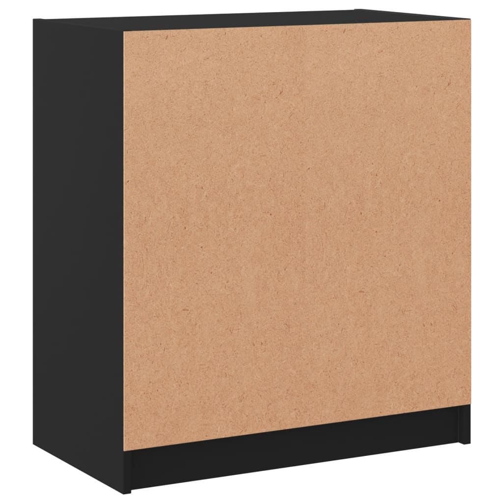 vidaXL Beistellschrank mit Glastüren Schwarz 68x37x75,5 cm