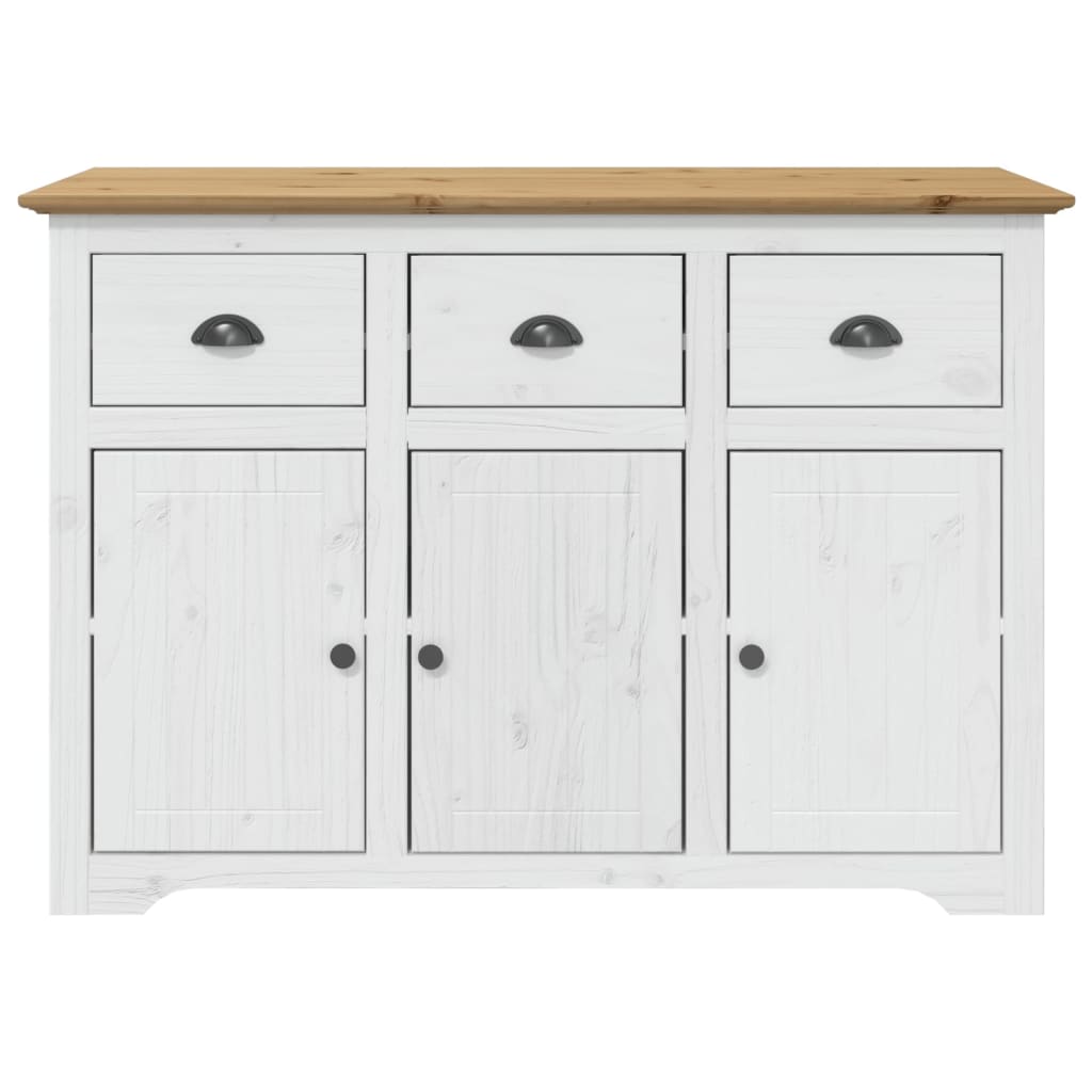 vidaXL Sideboard BODO Weiß und Braun 115,5x44x80 cm Massivholz Kiefer