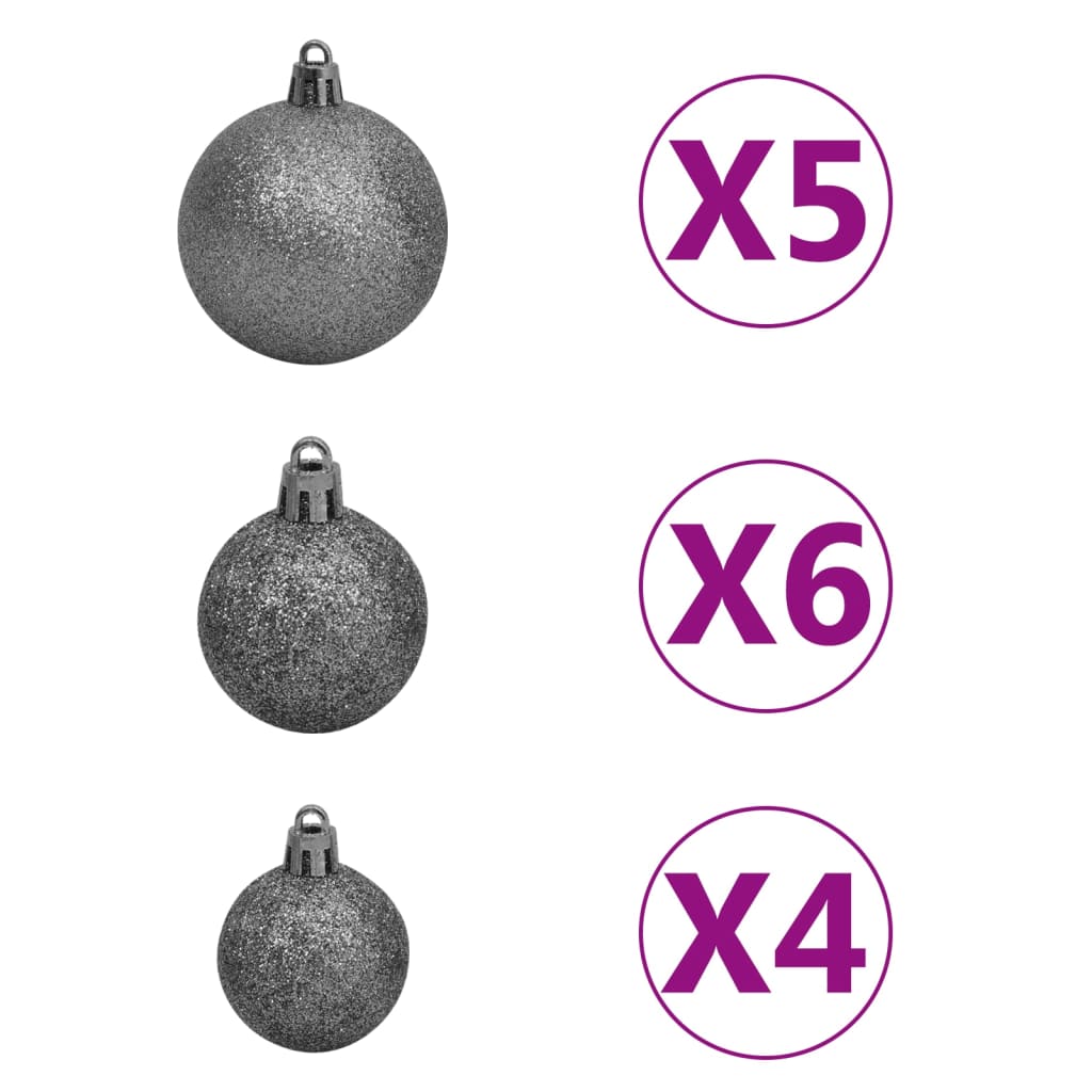 vidaXL Künstlicher Weihnachtsbaum Beleuchtung Kugeln 120cm 230 Zweige