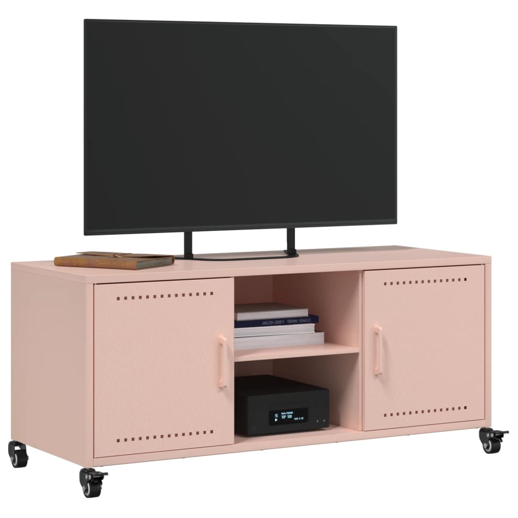 vidaXL TV-Schrank Rosa 100,5x39x43,5 cm Stahl