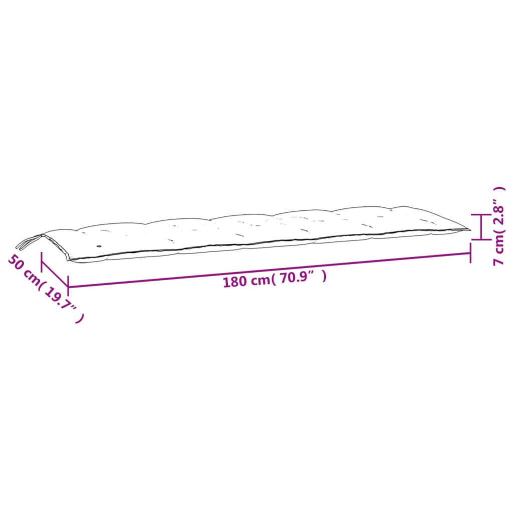 vidaXL Gartenbank-Auflage Hellgrün 180x50x7 cm Oxford-Gewebe