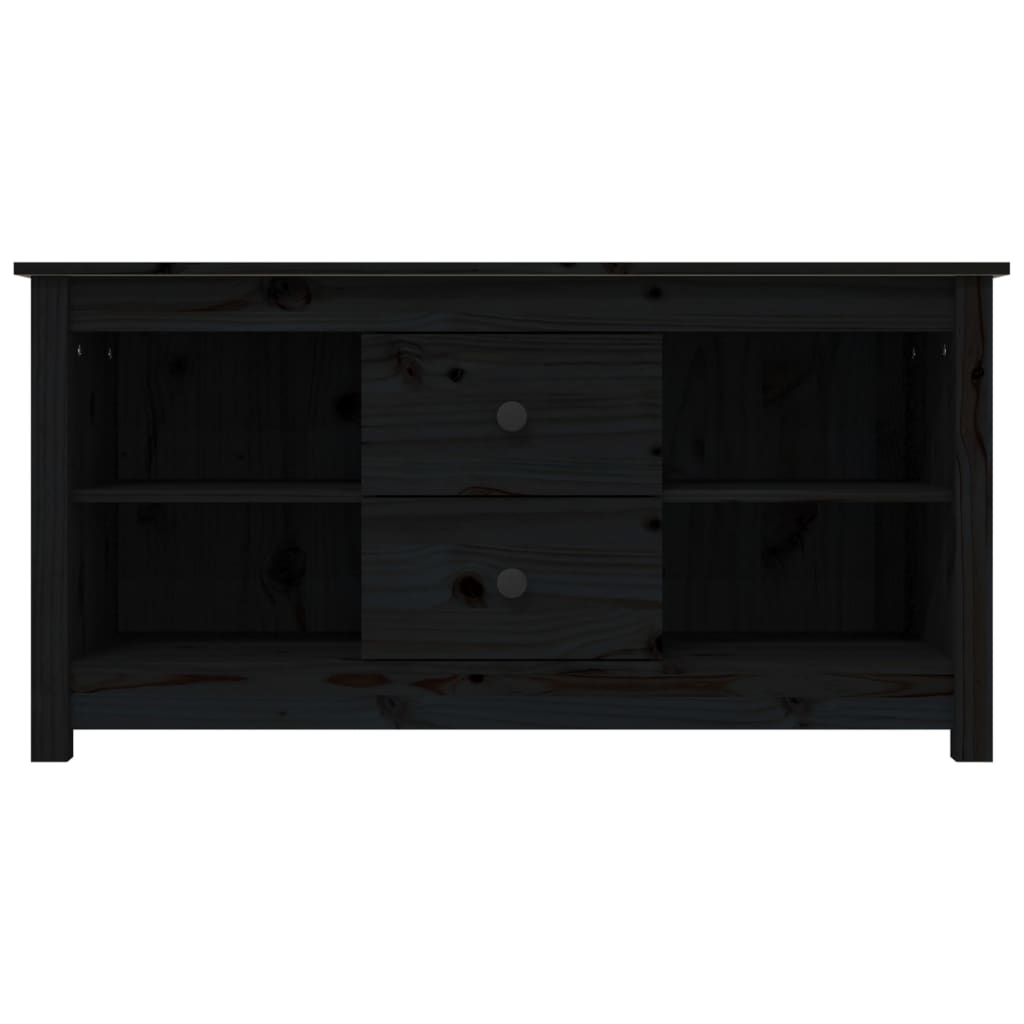 vidaXL TV-Schrank Schwarz 103x36,5x52 cm Massivholz Kiefer