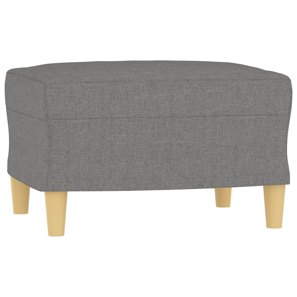 vidaXL Sessel mit Hocker Dunkelgrau 60 cm Stoff