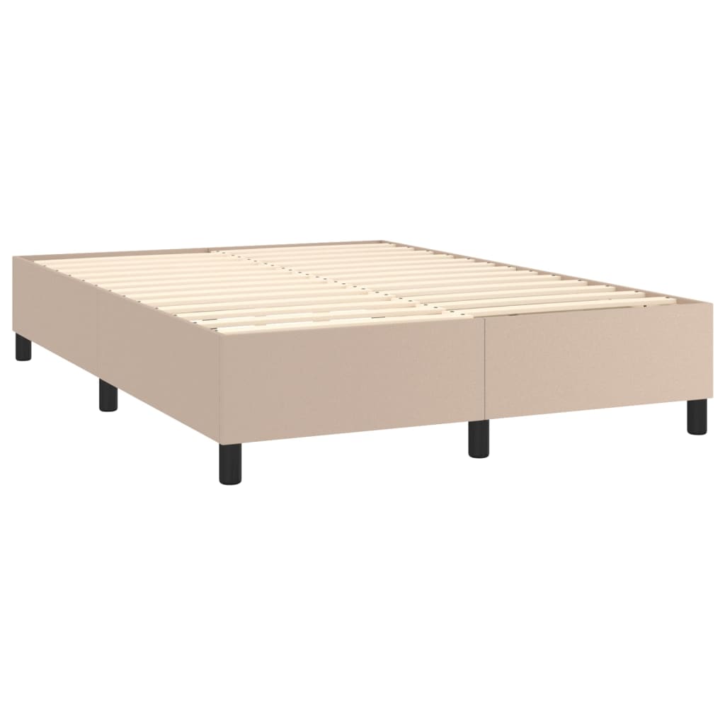 vidaXL Boxspringbett Matratze Cappuccino-Braun 140x190cm Kunstleder