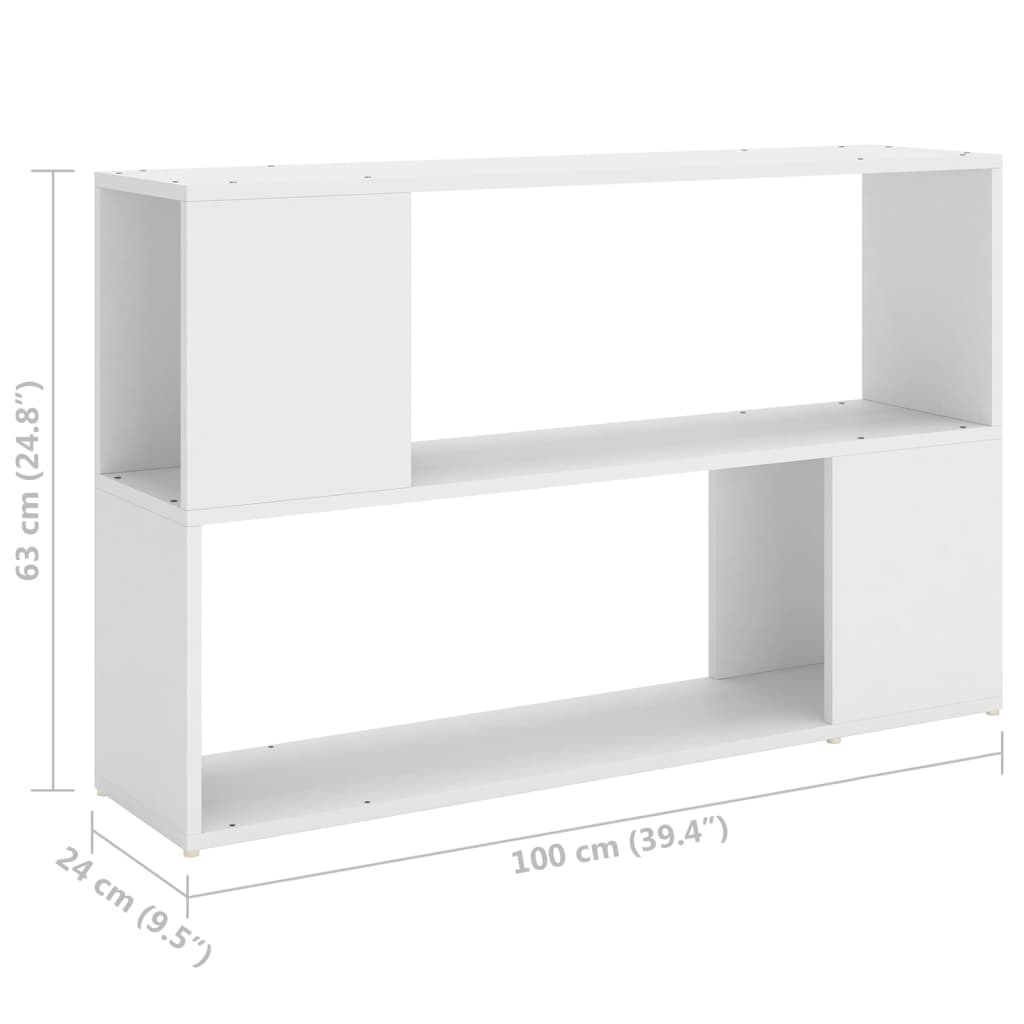 vidaXL Bücherregal Weiß 100x24x63 cm Holzwerkstoff