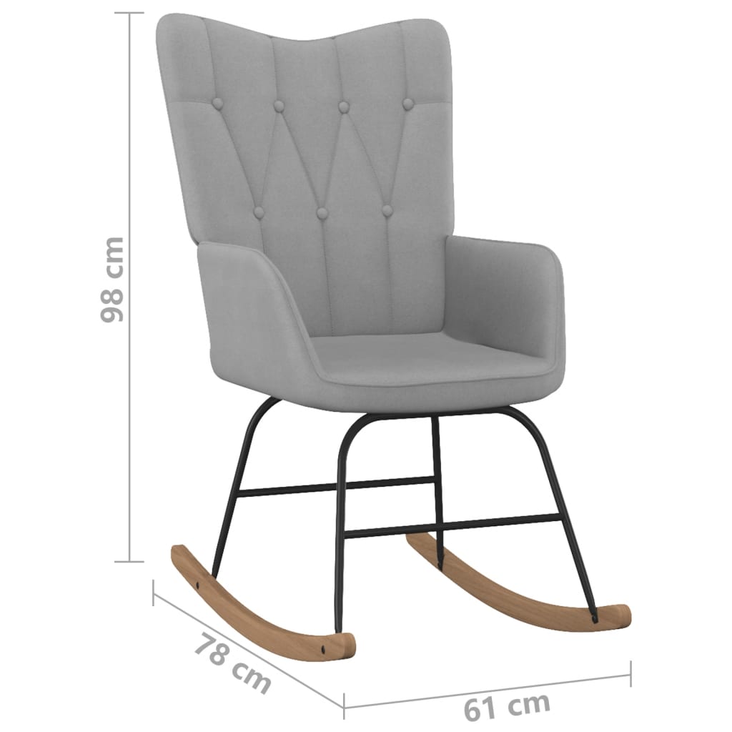 vidaXL Schaukelsessel mit Hocker Hellgrau Stoff