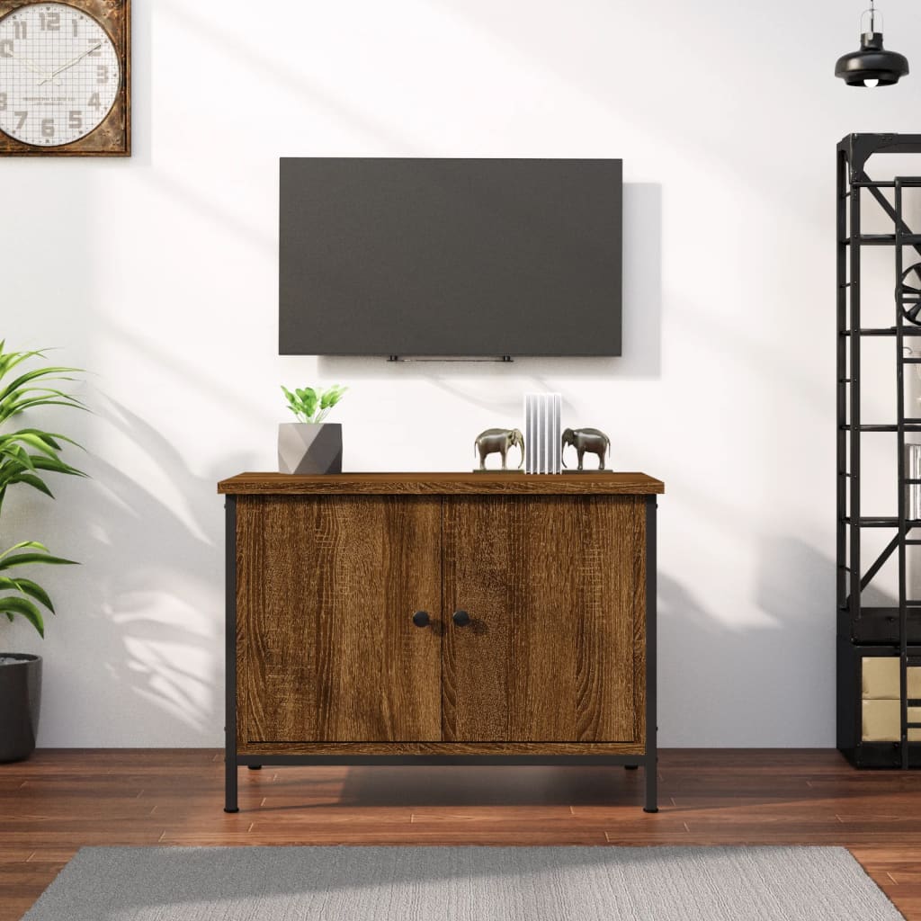 vidaXL TV-Schrank mit Türen Braun Eiche 60x35x45 cm Holzwerkstoff