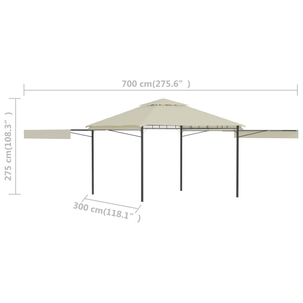 vidaXL Pavillon mit Doppelt Erweiterten Dächern 3x3x2,75 cm 180 g/m²