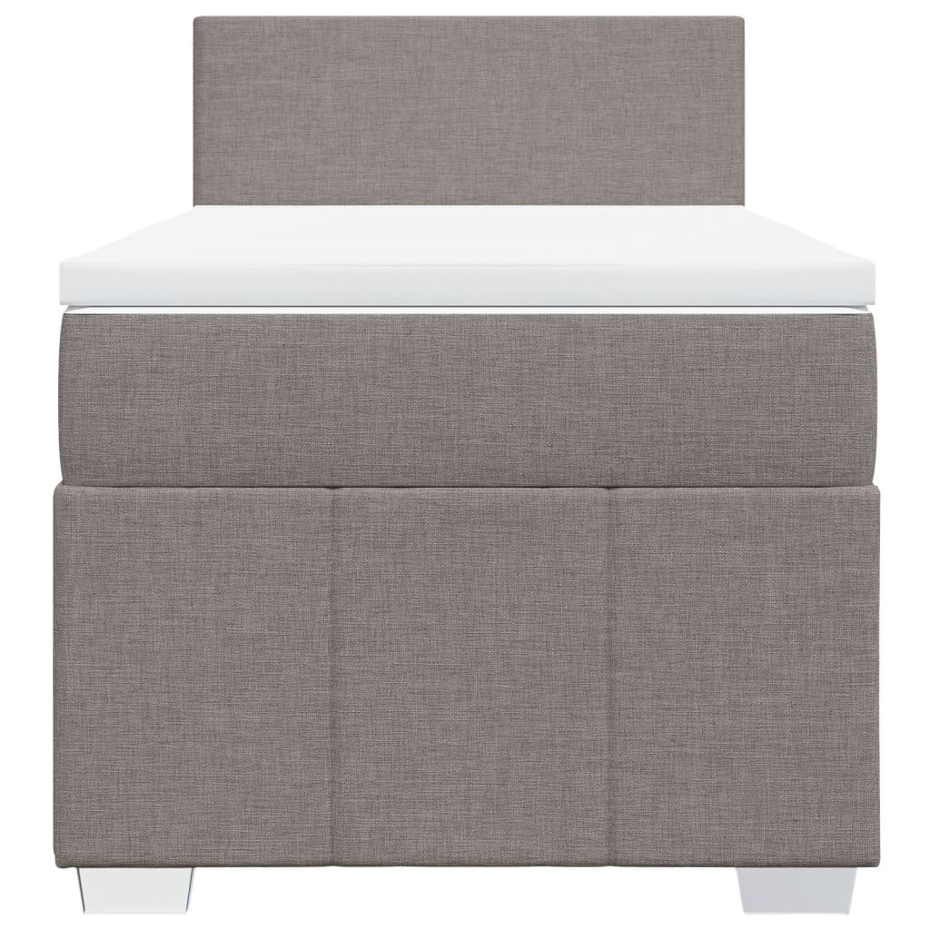 vidaXL Boxspringbett mit Matratze Taupe 90x190 cm Stoff