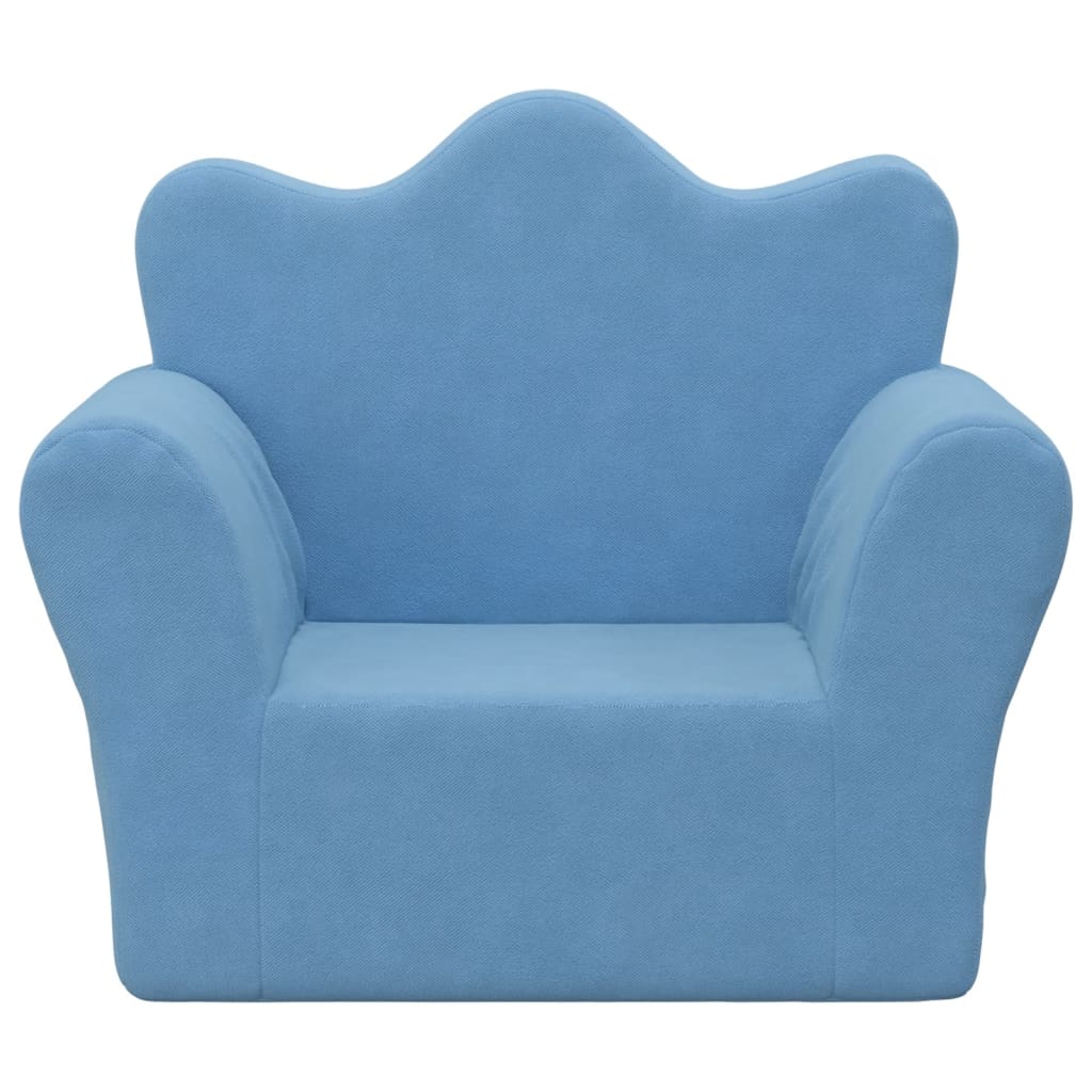 vidaXL Kindersofa Blau Weich Plüsch