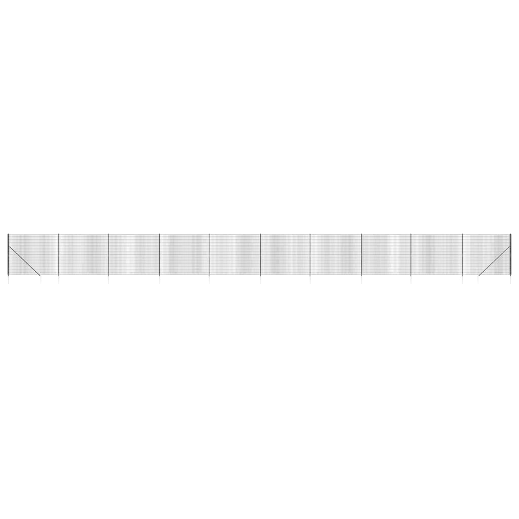 vidaXL Maschendrahtzaun mit Bodenhülsen Anthrazit 1,8x25 m